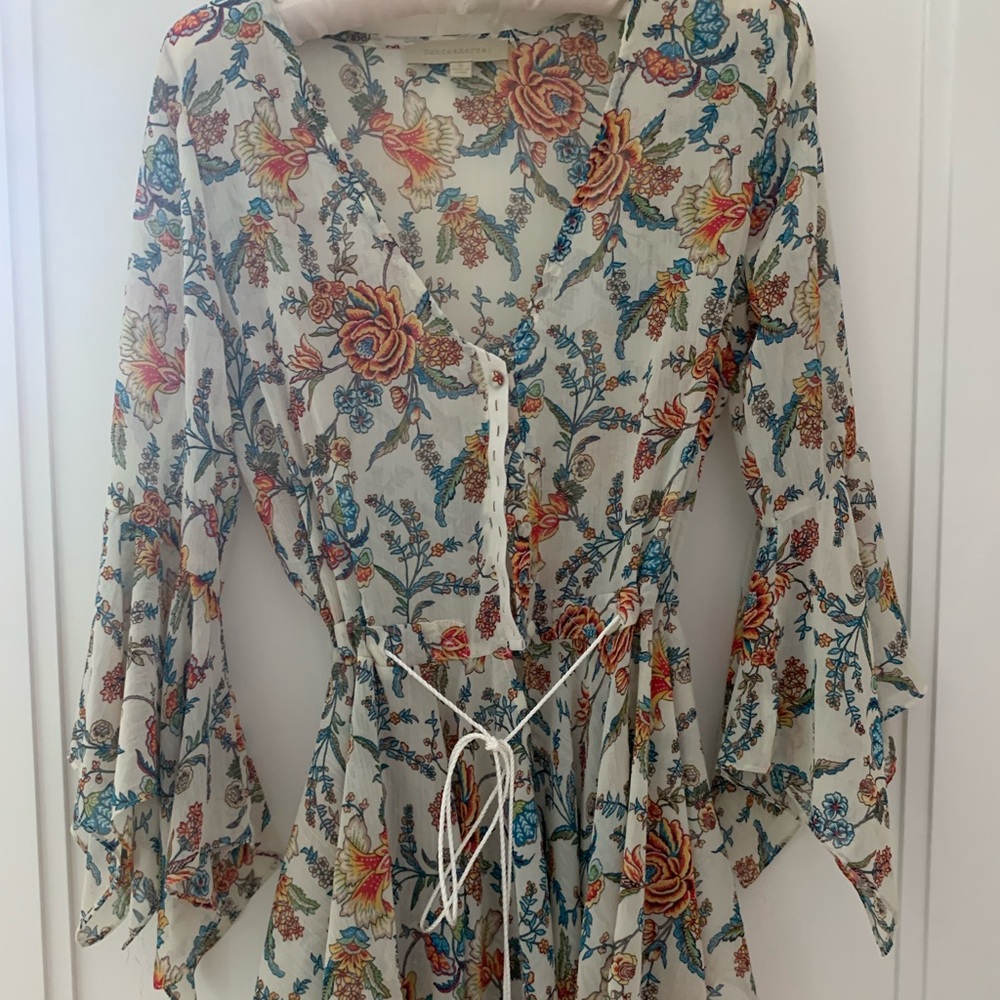 Flowy mesh floral top